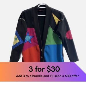 Vintage 1992 Lavon colour block cardigan. Save 25% when you buy two or m…